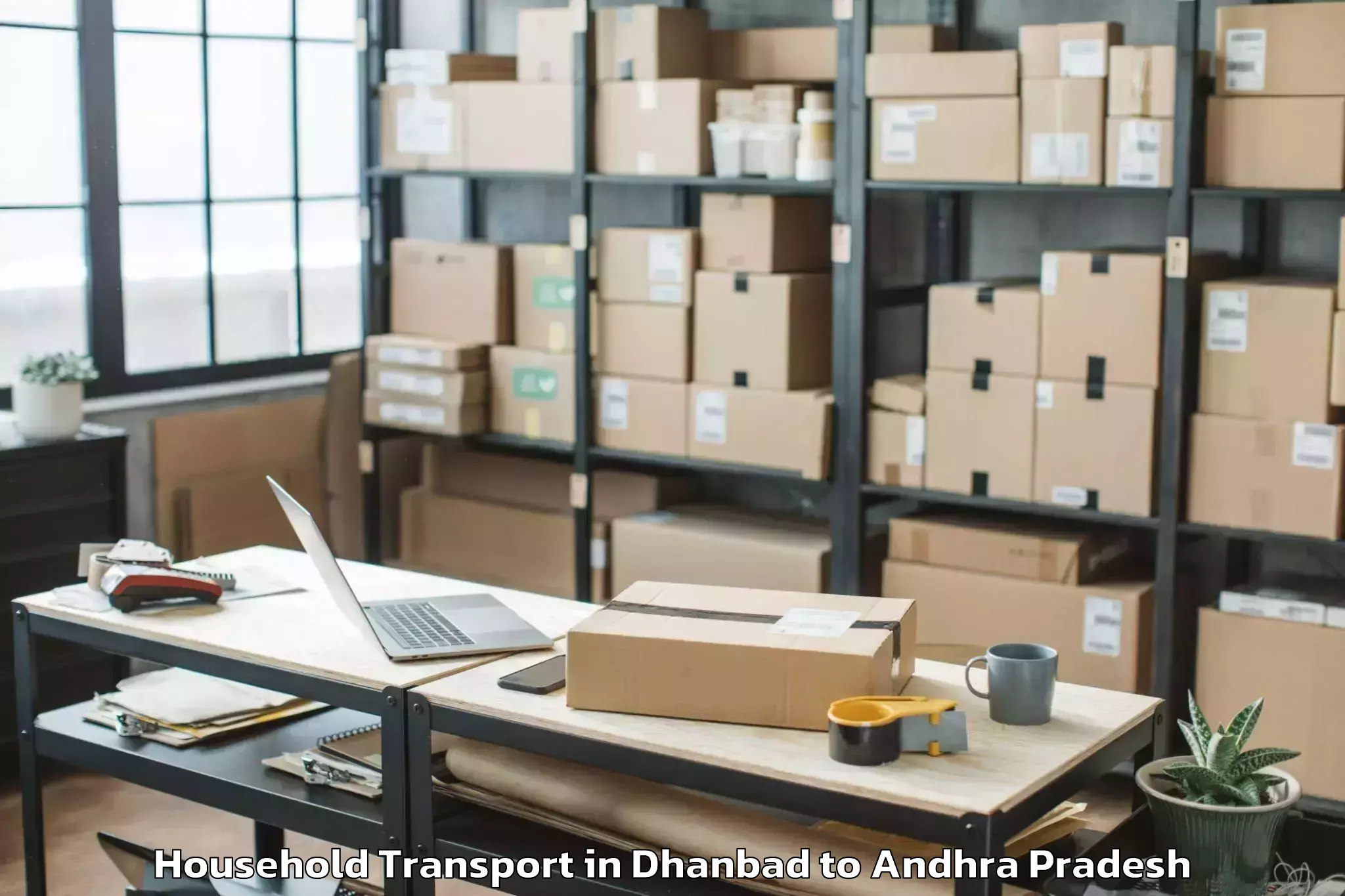 Book Dhanbad to Koruprolu Household Transport Online